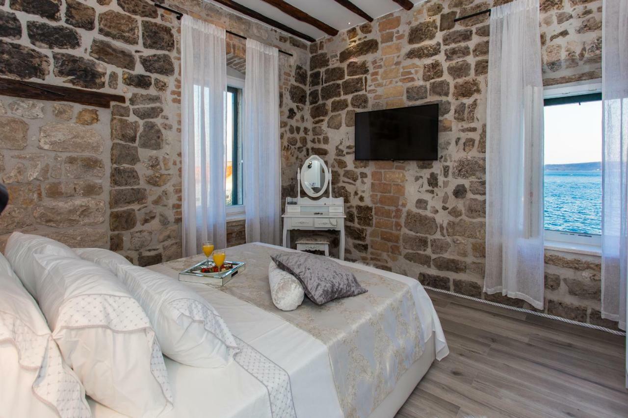 Seafront In Historical Cippico Castle Kastela